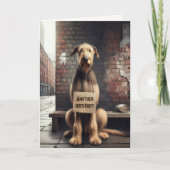 Carte Humour d'anniversaire du Wolfhound irlandais (Devant)