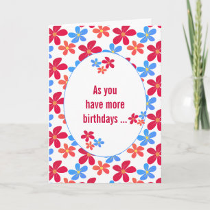Carte Humour d'anniversaire en vieillissant avec des mar