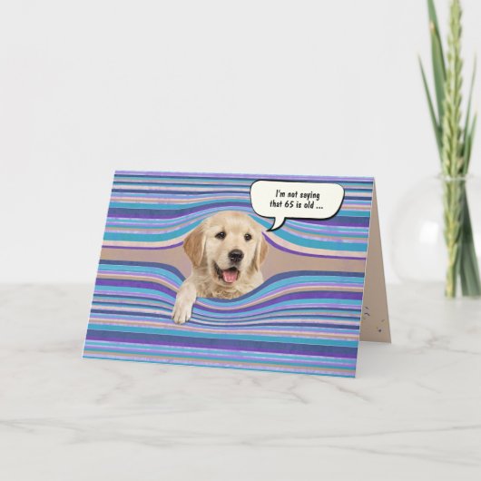 Carte humour d'anniversaire golden retriever (Devant)