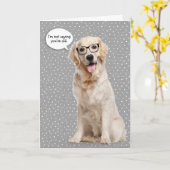 Carte Humour d'anniversaire Golden Retriever (Fleur jaune)