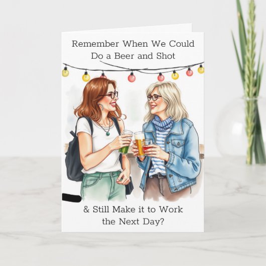 Carte Humour d'anniversaire moyen pour elle (Devant)