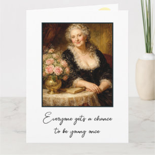 Carte Humour d'anniversaire Portrait de femme vintage