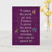 Carte humour d'anniversaire pour le membre de la famille (Fleur jaune)