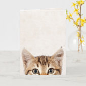 Carte Humour d'anniversaire Tabby kitten (Fleur jaune)