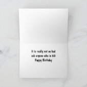 Carte humour DE BASEBALL "60e" ET UN PEU D'HUMOUR D'ANNI (Intérieur)