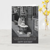 Carte Humour de Chat Drôle Anniversaire (Fleur jaune)
