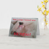 Carte Humour de chats d'anniversaire tardif (Fleur jaune)