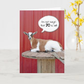 Carte Humour de chèvre pour 70e anniversaire (Fleur jaune)
