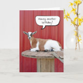 Carte Humour de chèvre pour vieillir (Fleur jaune)