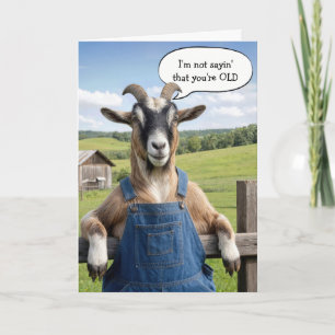 Carte Humour de chèvre vieillissante pour anniversaire