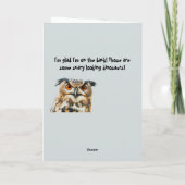 Carte Humour de chiot de dinosaure (Dos)