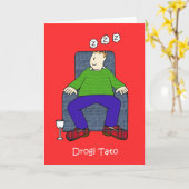 Carte Humour de dessin de Fête des pères polonais (Fleur jaune)