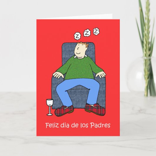 Carte Humour de dessin Fête des pères espagnol (Devant)