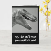 Carte Humour de dinosaure (Fleur jaune)