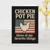 Carte Humour de Ferme Poulet Pot Pie au Poulet Graphique (Fleur jaune)