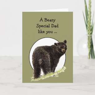 Carte Humour de Fête des pères d'ours pour père spécial