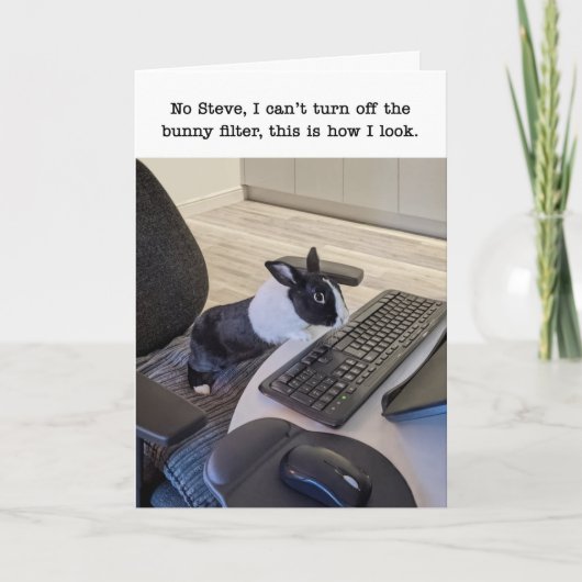 Carte Humour de filtre de lapin (Devant)