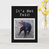 Carte Humour de joyeux anniversaire de diable tasmanien (Fleur jaune)