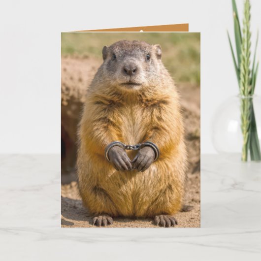 Carte Humour de la fête de la marmotte (Devant)