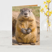 Carte Humour de la fête de la marmotte (Fleur jaune)