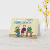 Carte Humour de mari grognon intolérant. (Fleur jaune)