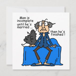 Carte Humour de mariage incomplet et terminé