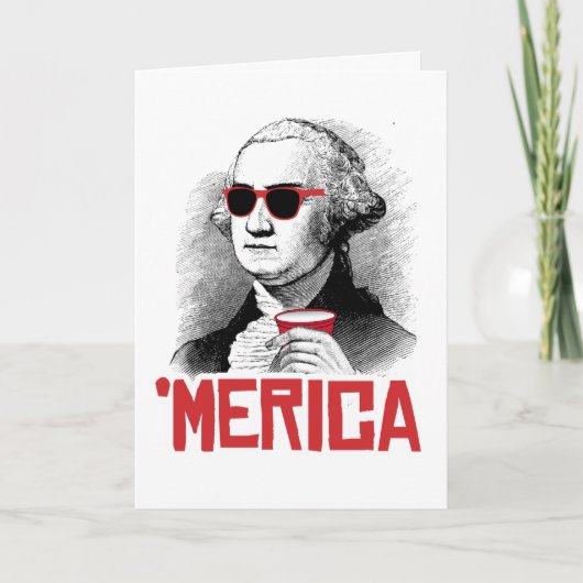 Carte Humour de Merica : George Washington 'Parti Améric (Devant)
