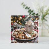 Carte Humour de Noël drôle | Café et biscuits (Debout devant)