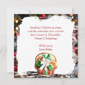 Carte Humour de Noël drôle | Café et biscuits (Dos)