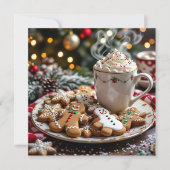 Carte Humour de Noël drôle | Café et biscuits (Devant)