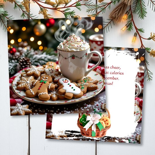 Carte Humour de Noël drôle | Café et biscuits