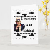 Carte Humour de pêche amusant (Fleur jaune)