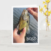 Carte Humour de pêche sur mesure Boss (Fleur jaune)