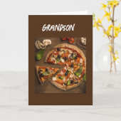 CARTE *HUMOUR DE PIZZA* POUR VOTRE GRAND ANNIVERSAIRE (Fleur jaune)