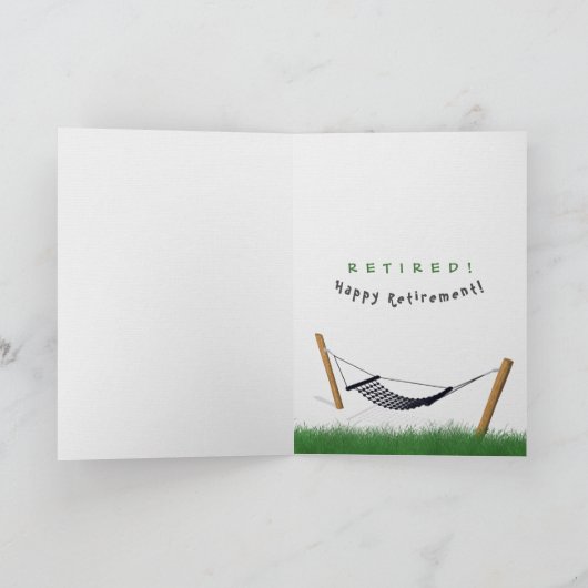 Carte Humour de retraite de chimpanzé heureux (Intérieur)