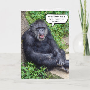 Carte Humour de retraite de chimpanzé heureux