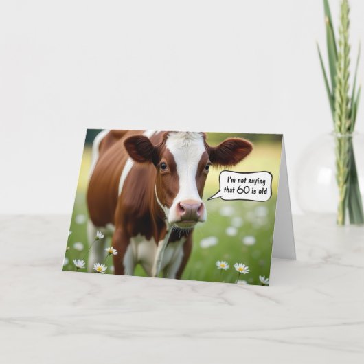 Carte Humour De Vache De Guernesey Pour 60E Anniversaire (Devant)