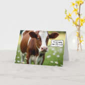 Carte Humour De Vache De Guernesey Pour 75E Anniversaire (Fleur jaune)