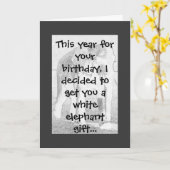 Carte Humour d'éléphant (Fleur jaune)