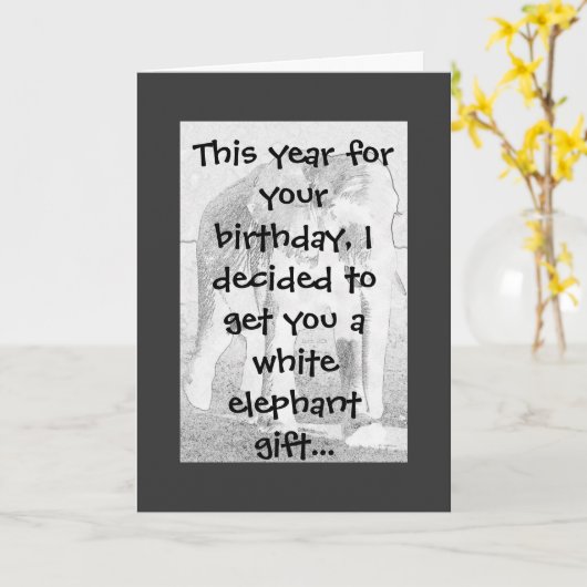 Carte Humour d'éléphant (Fleur jaune)