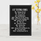 Carte Humour des codes textos de chats (Fleur jaune)