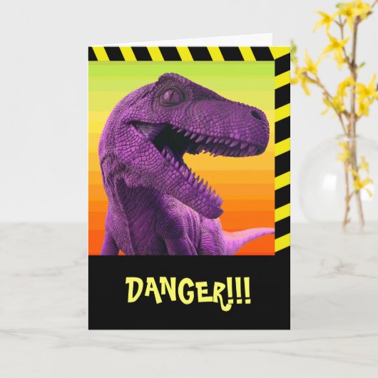 Carte Humour Dinosaur (Fleur jaune)