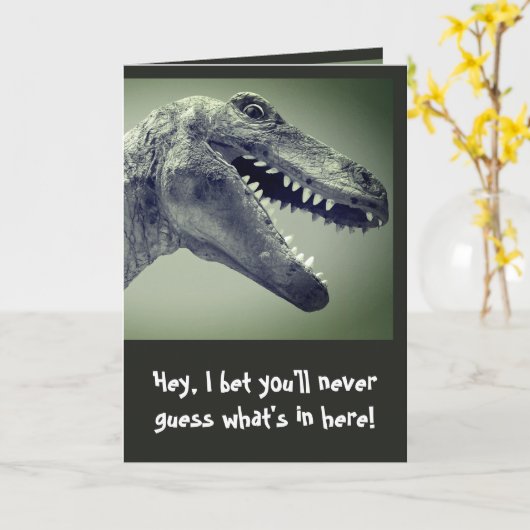 Carte Humour Dinosaur (Fleur jaune)