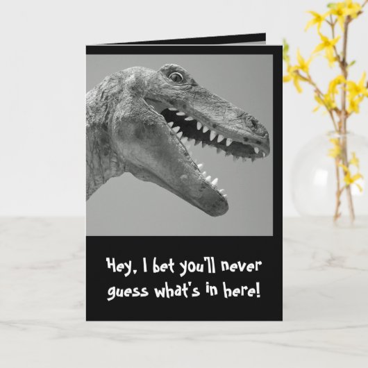 Carte Humour Dinosaur (Fleur jaune)