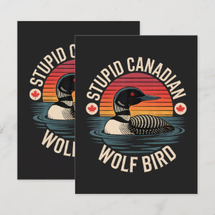Carte Humour d'oie canadienne loup oiseau stupide