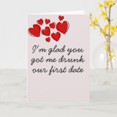 Carte Humour drôle d'anniversaire de Saint-Valentin ivre (Fleur jaune)