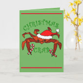 Carte Humour drôle de vacances de crabe de Père Noël de (Fleur jaune)