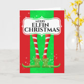 Carte Humour elfe drôle joyeux elfin rude Noël (Fleur jaune)