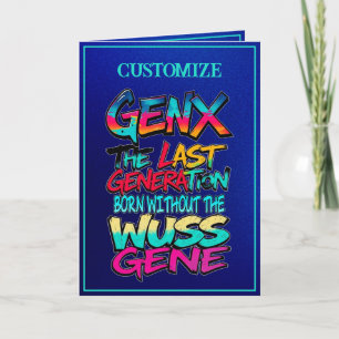 Carte Humour Gen X Toute Occasion Bleu