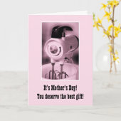 Carte Humour heureux du jour de mère de mélangeur rose (Fleur jaune)